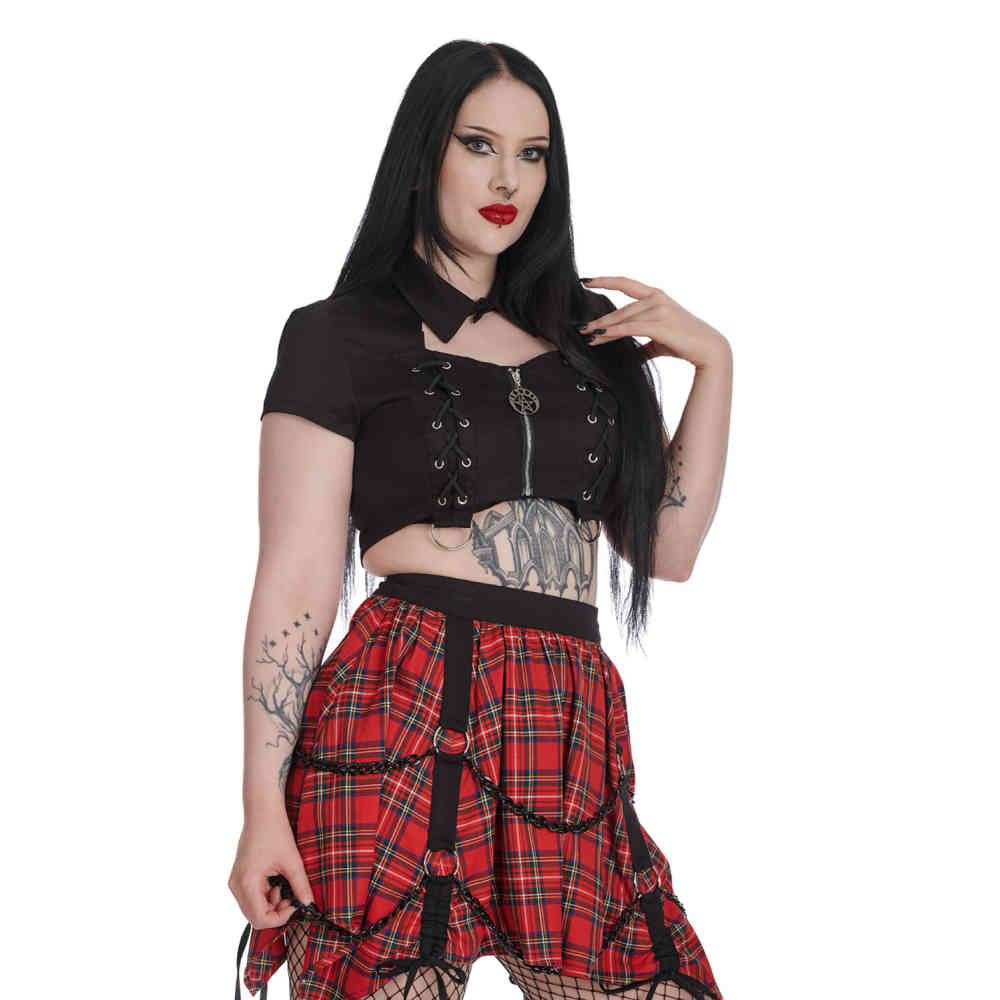 Banned - Twilight Reverie Laced Crop top - Schwarz